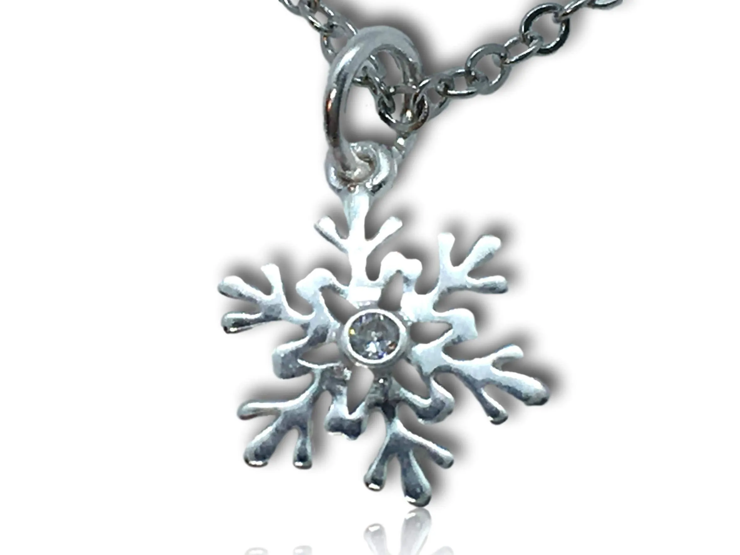Belle's Bijou Boutique A Pretty and Delicate 925 Sterling Silver Snowflake Necklace 6 Points - Perfect for This Winter and The Approaching Festive Season.