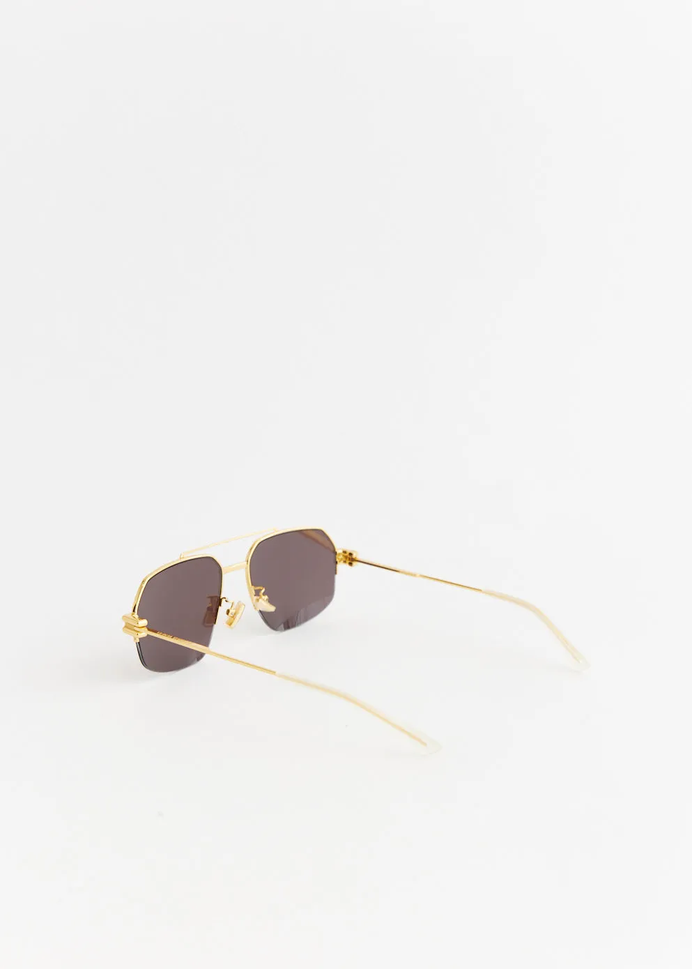 Bond Metal Half-Rim Aviator Sunglasses