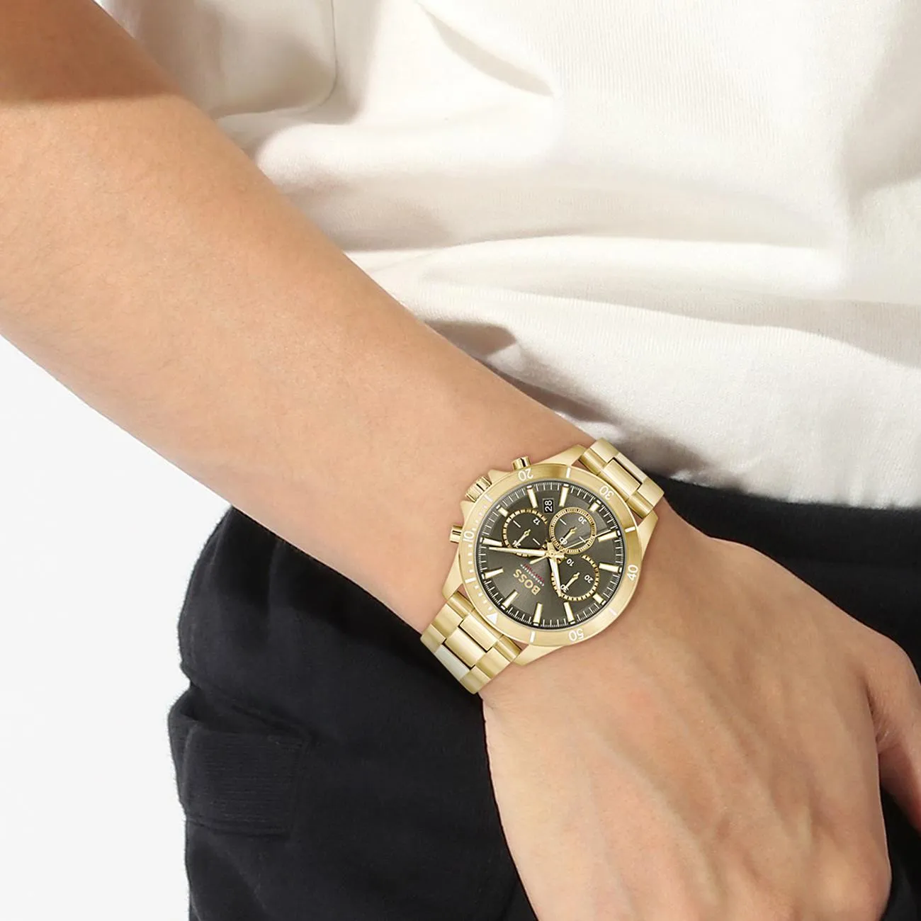 Boss Gents Troper Gold Bracelet Watch 1514059