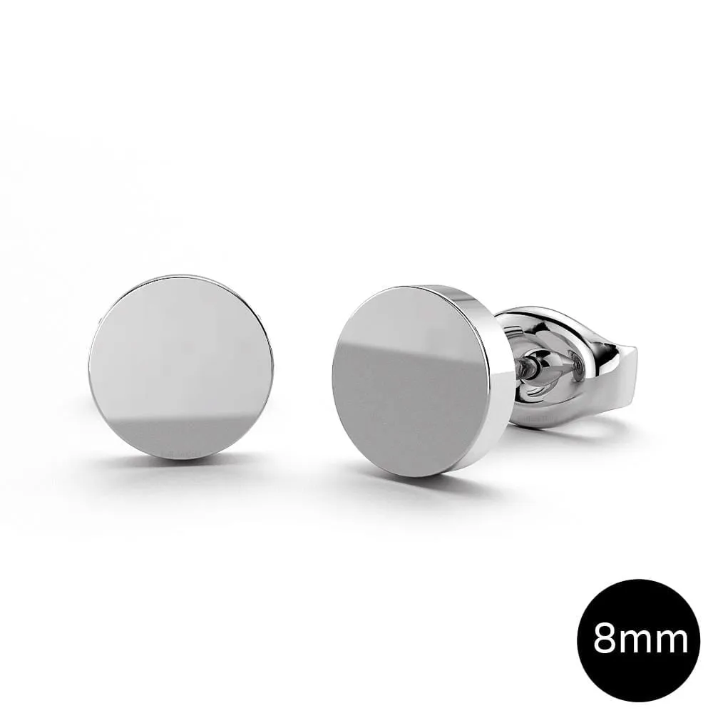 Boxed 3 Pairs Simplicity Stud Earrings Set White Gold
