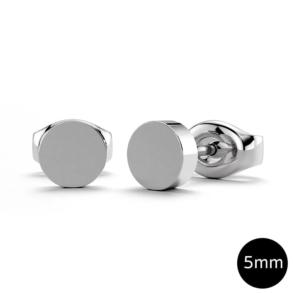 Boxed 3 Pairs Simplicity Stud Earrings Set White Gold