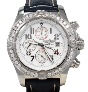 BREITLING Super Avenger A13370 48mm Chronograph 3.50CT Bezel