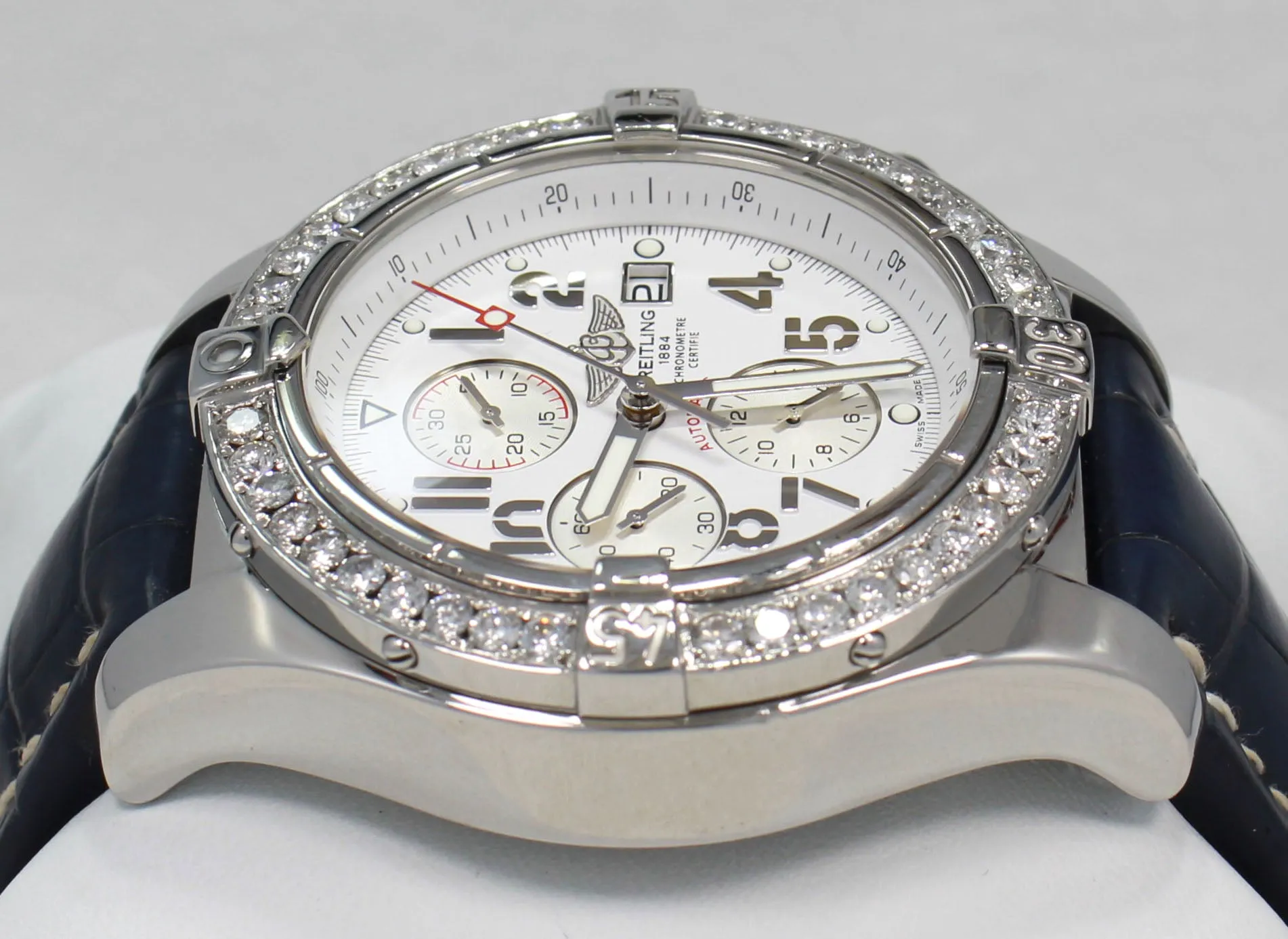 BREITLING Super Avenger A13370 48mm Chronograph 3.50CT Bezel
