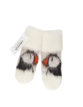 Brushed Wool Mittens - Puffin