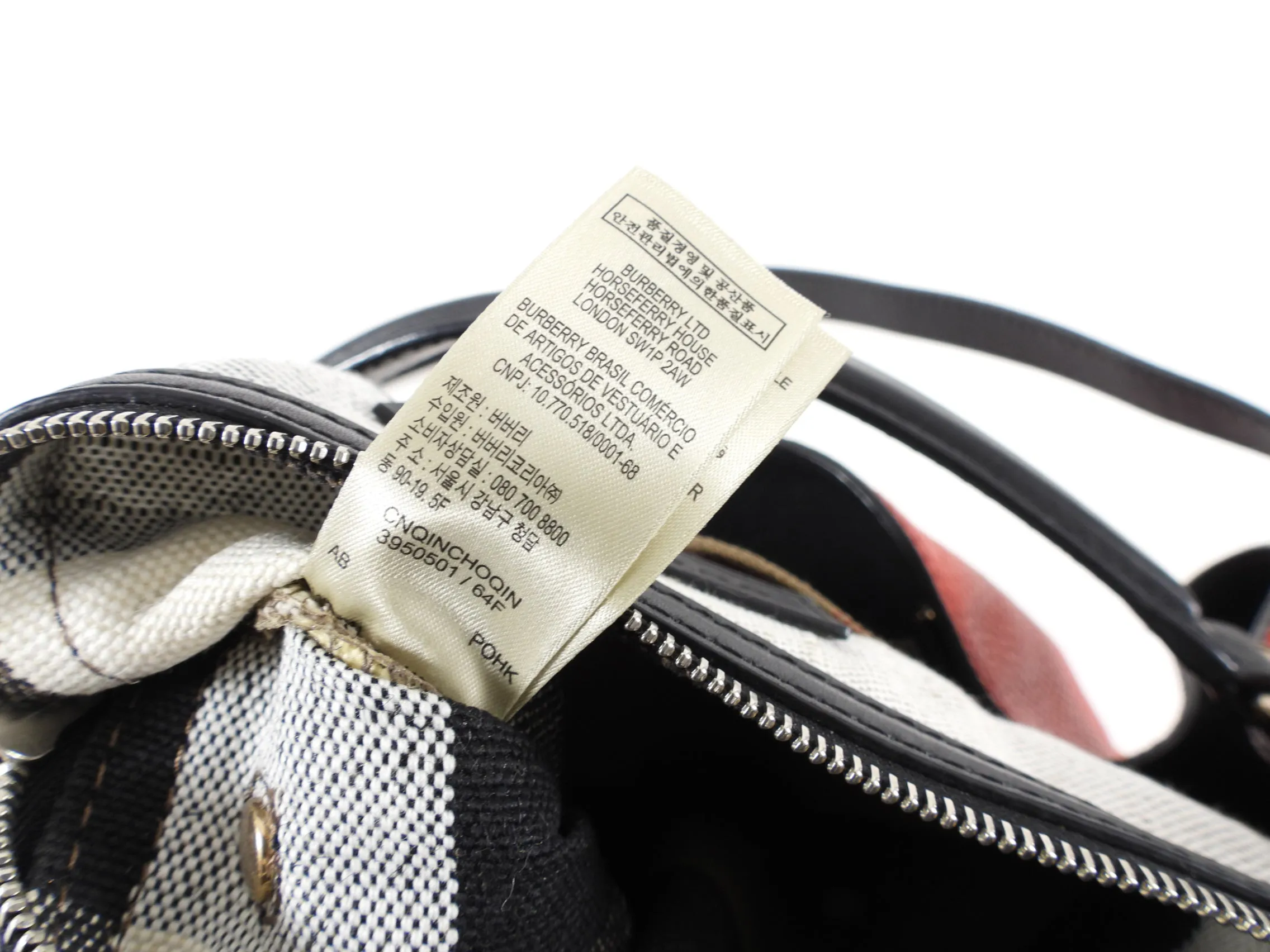 Burberry Red Canvas Check Two-Way Bucket Bag