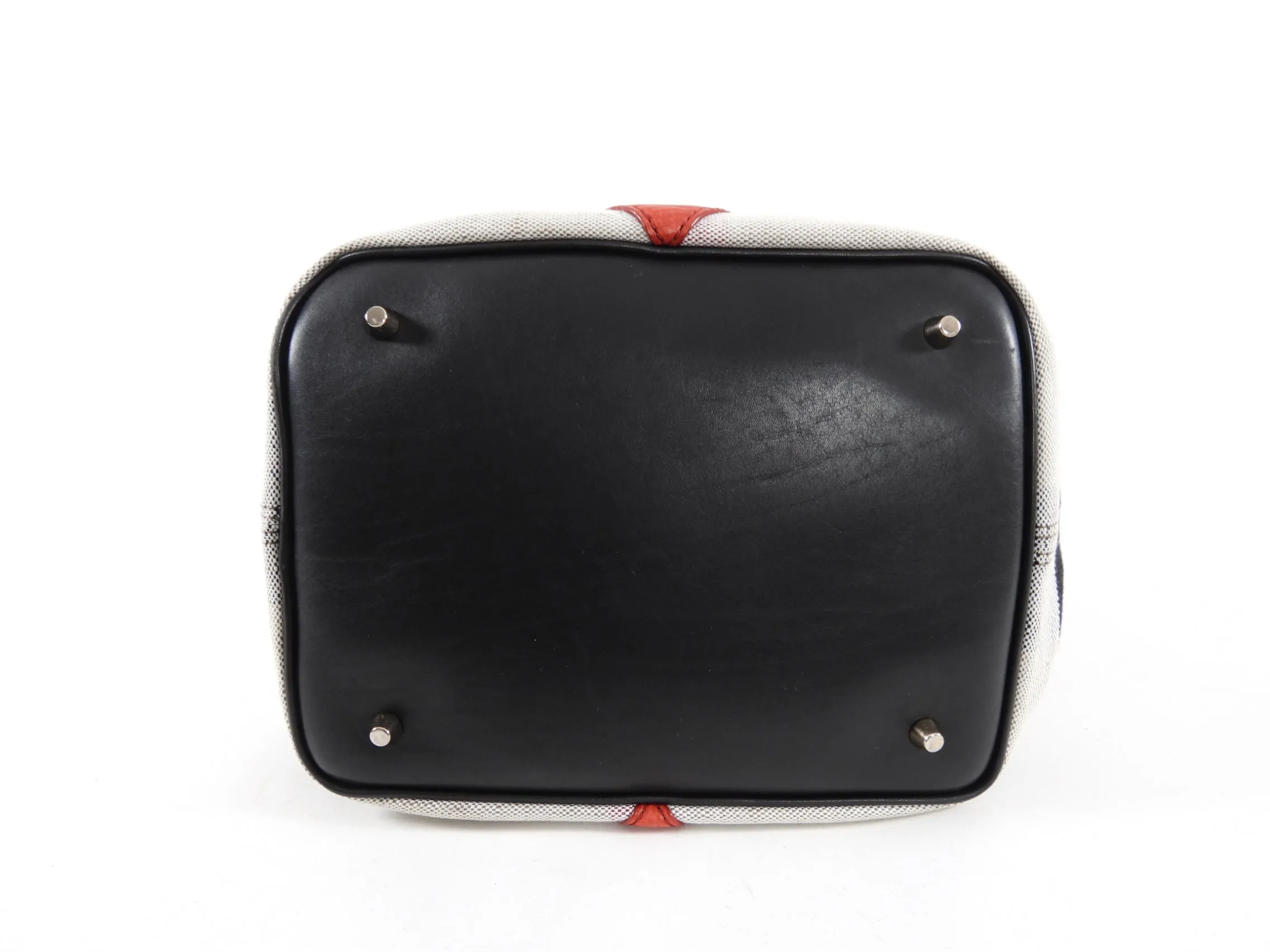 Burberry Red Canvas Check Two-Way Bucket Bag