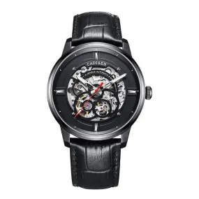 Cadisen 8161 Luxury Men's Watch Mechanical – Luminous Automatic Skeleton with Leather Band
