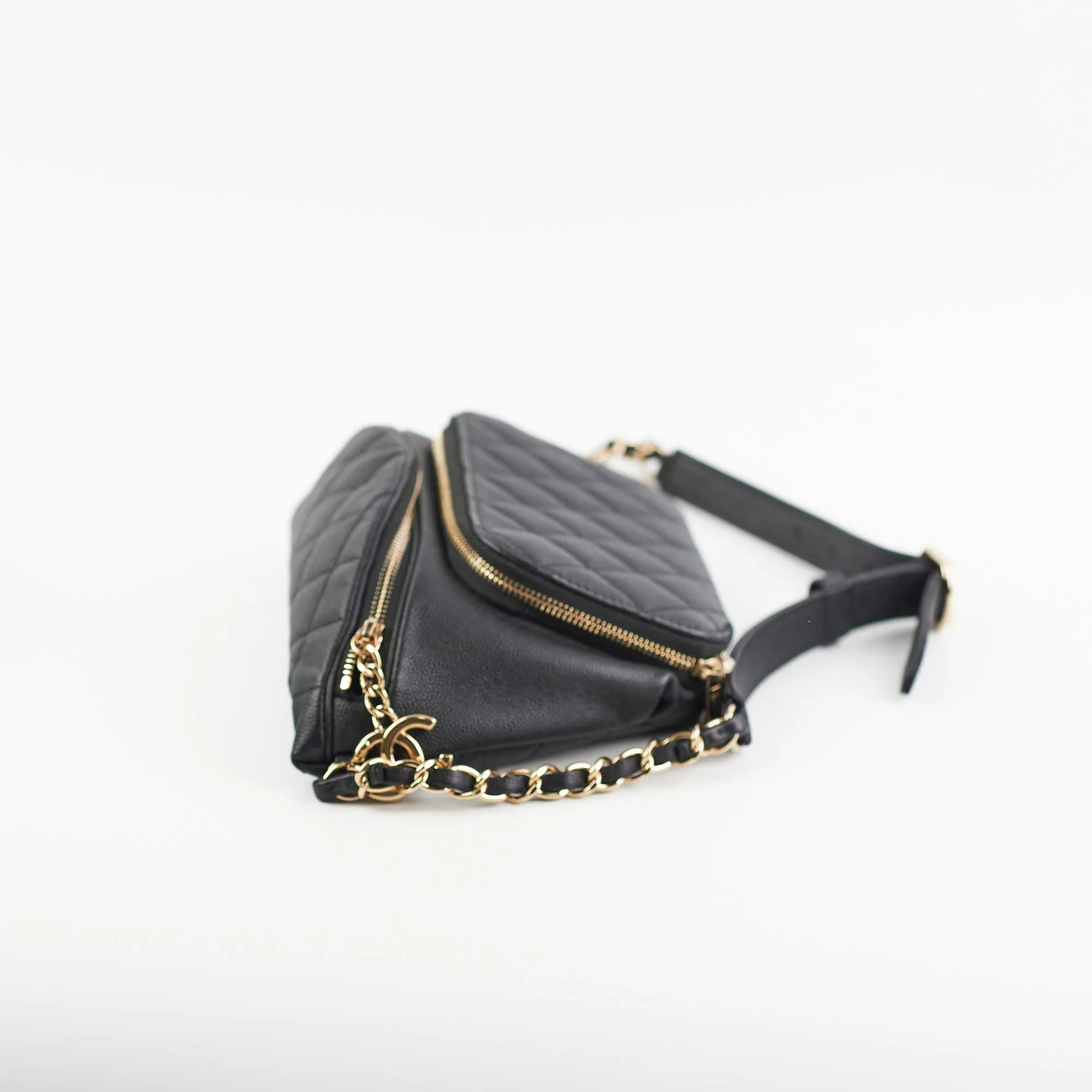 Chanel Caviar Quilted Business Affinity Waist Belt Bag Black
