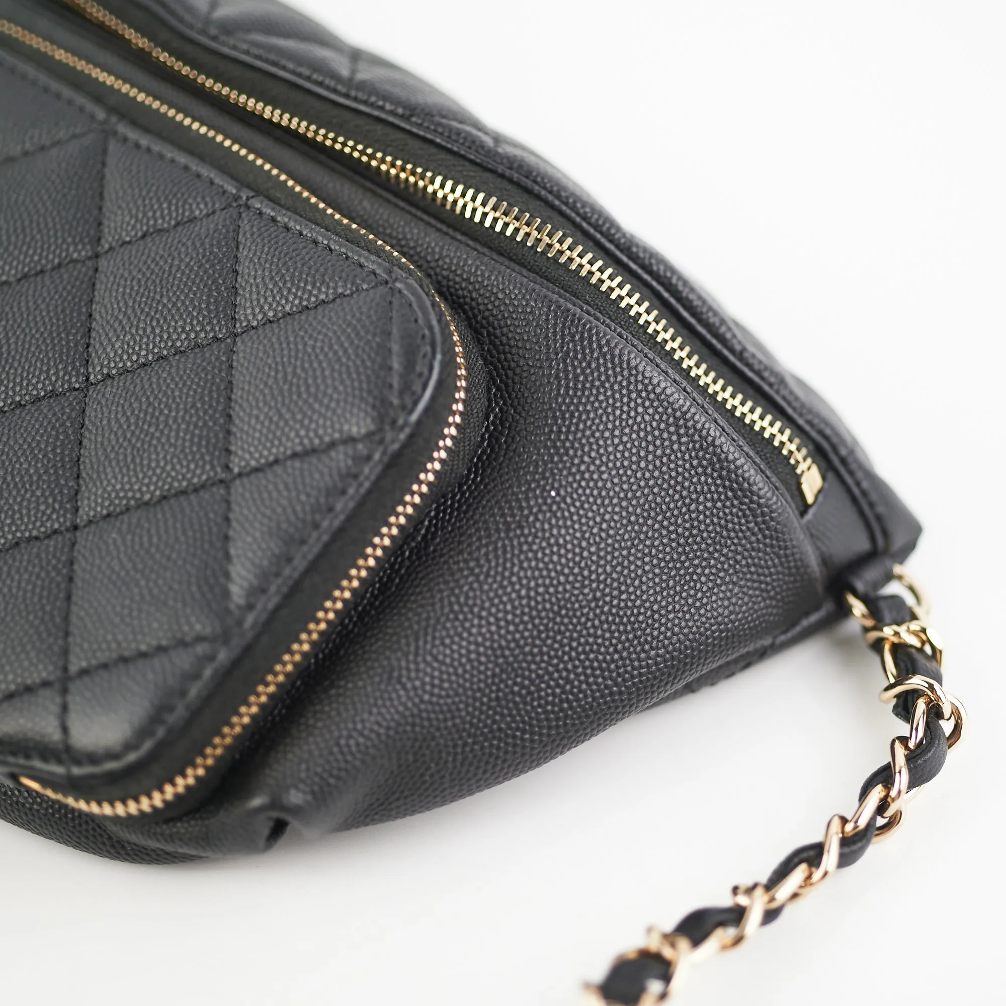 Chanel Caviar Quilted Business Affinity Waist Belt Bag Black