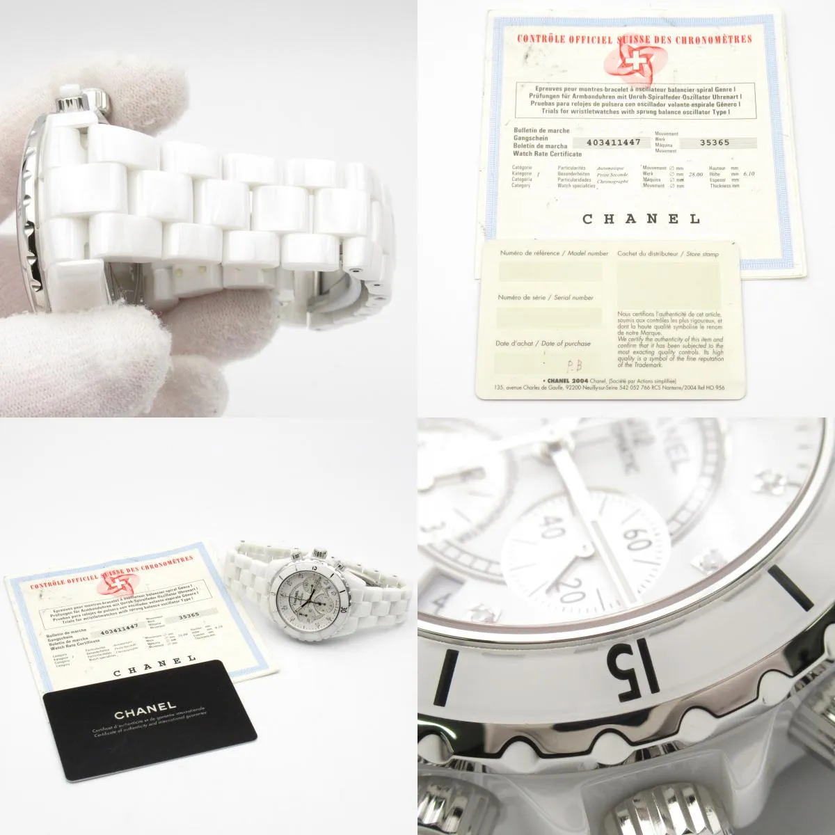 Chanel J12 Ceramic Diamond Chronograph Watch H2009