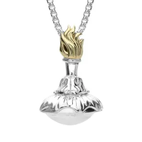 Chatsworth Renewed Sterling Silver Sculptural Flame Large Necklace