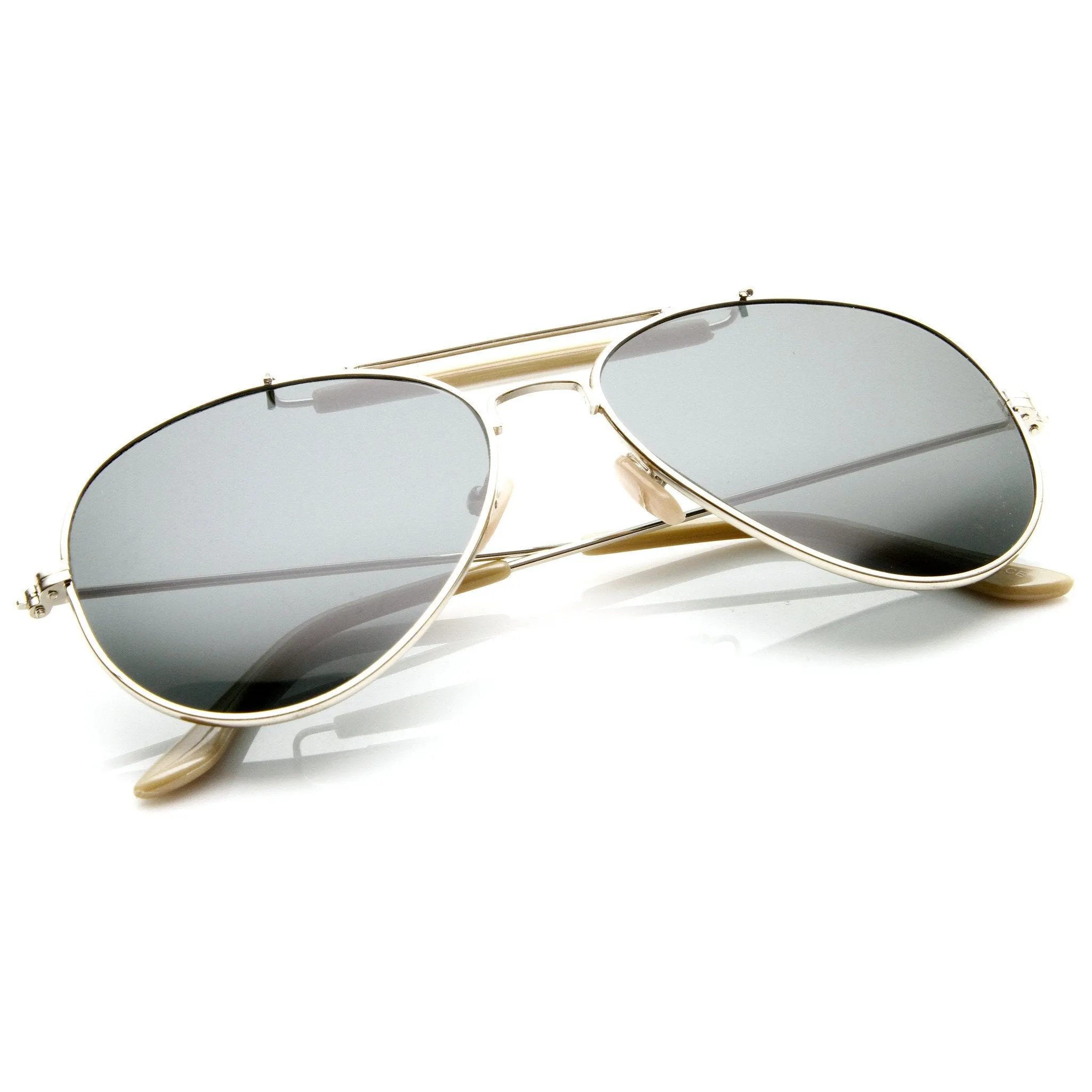 Classic Outdoorsman Style Metal Aviator Sunglasses 55mm 8837