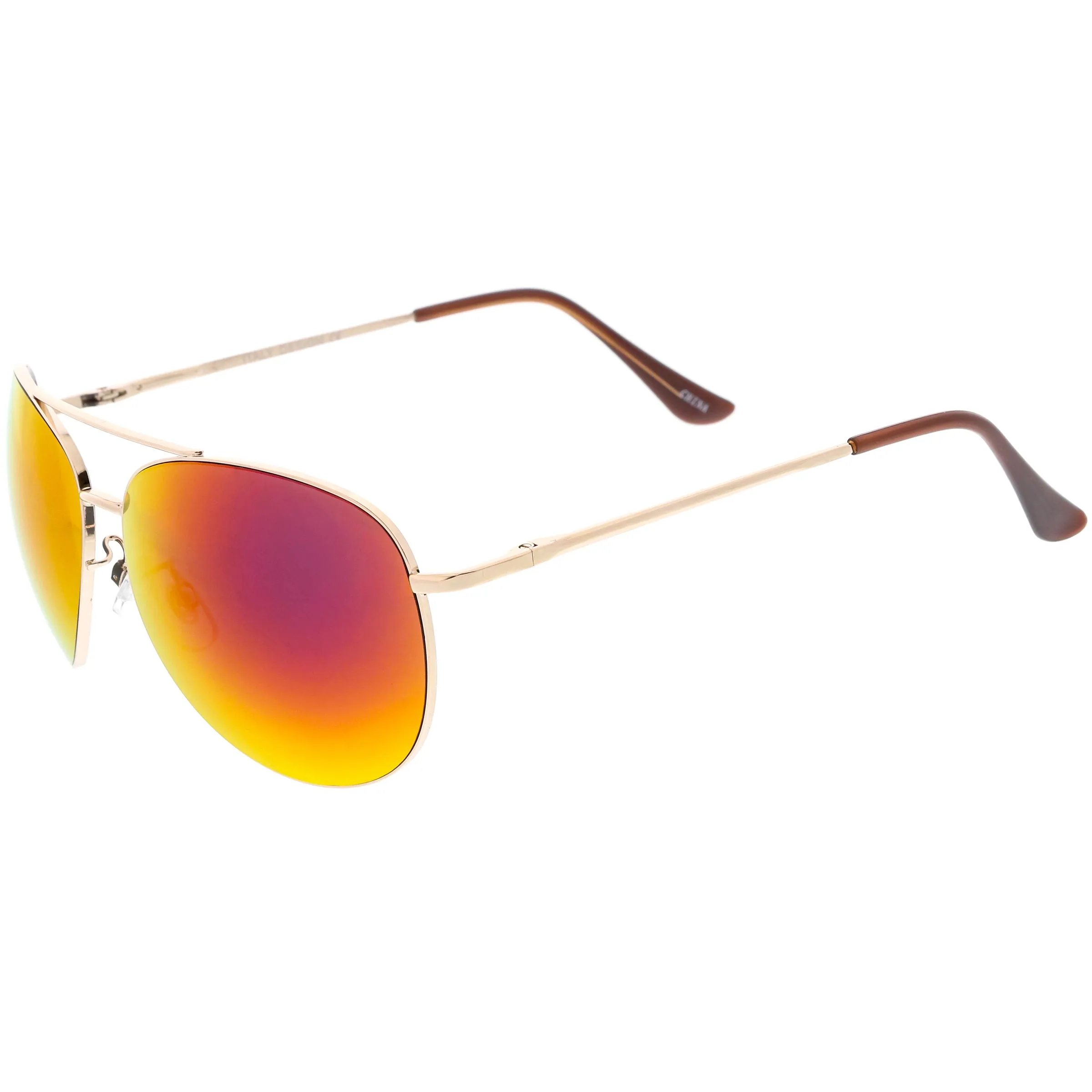 Classic Round Colored Mirror Lens Aviator Sunglasses C780