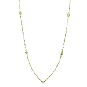 Clear CZ Accented Necklace Gold