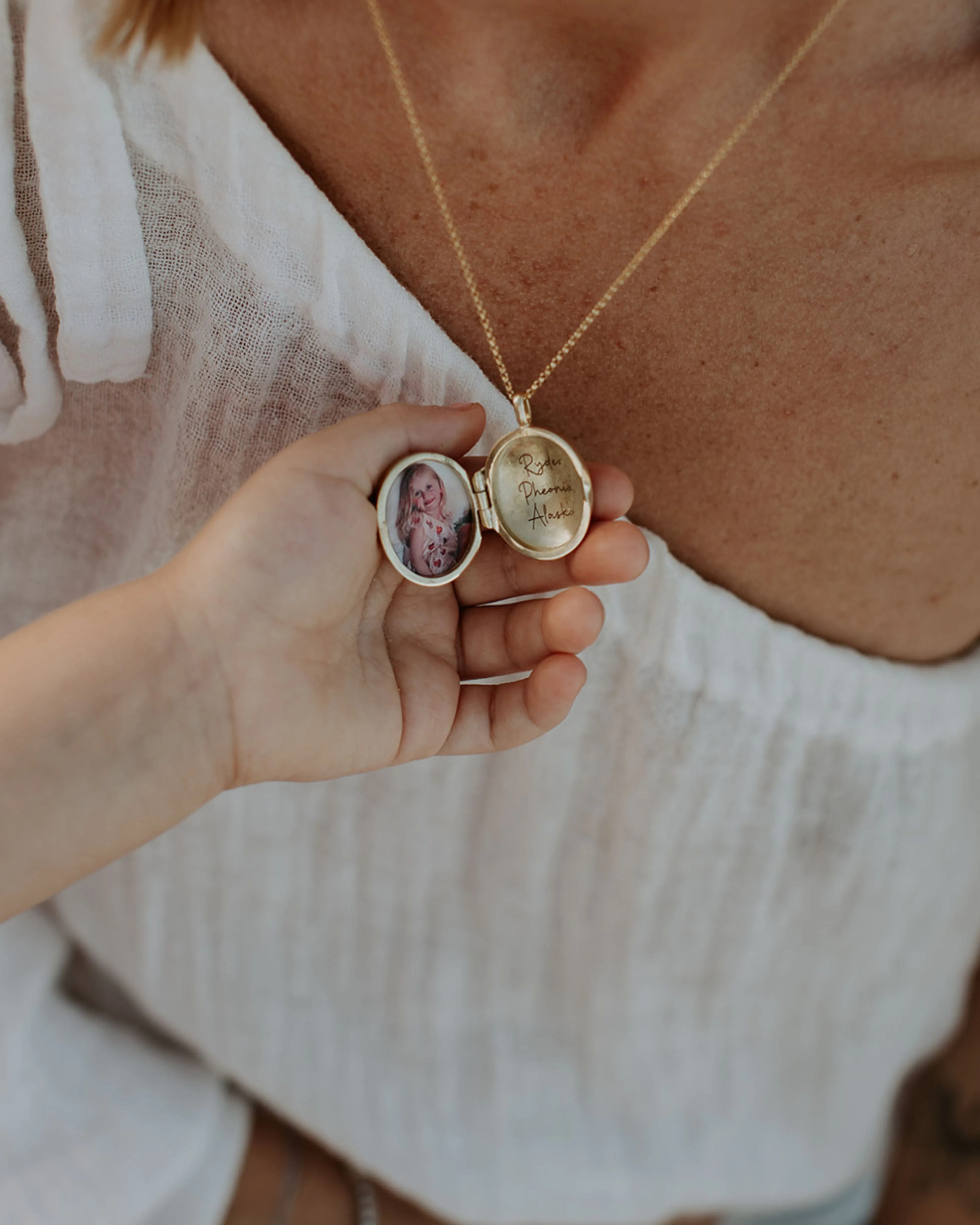 clear quartz locket | engravable