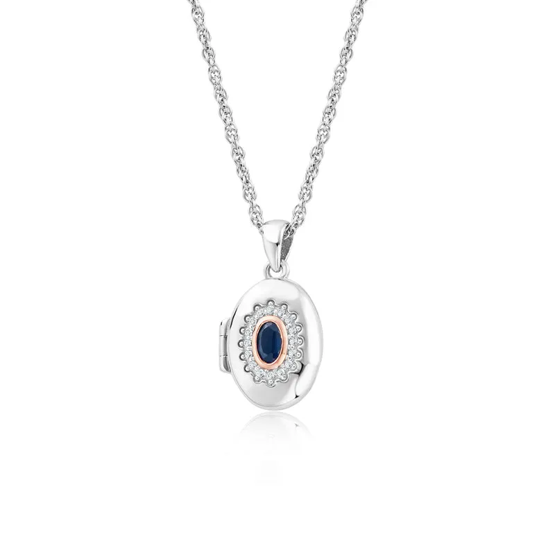 Clogau Princess Diana Sterling Silver Sapphire Locket