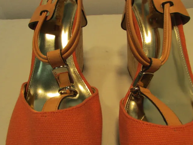 Coach Linden Platform Cork Slingback Wedges