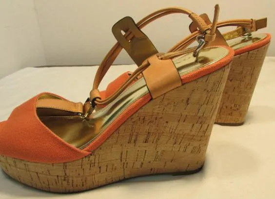 Coach Linden Platform Cork Slingback Wedges