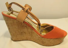 Coach Linden Platform Cork Slingback Wedges