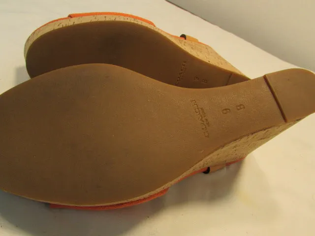Coach Linden Platform Cork Slingback Wedges