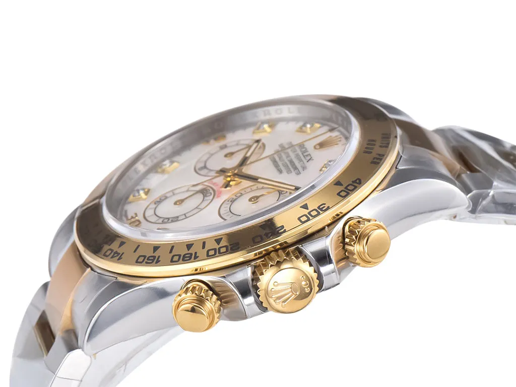 Cosmograph Daytona Two Tone Yellow Gold & Steel with Diamond Mother of Pearl Dial