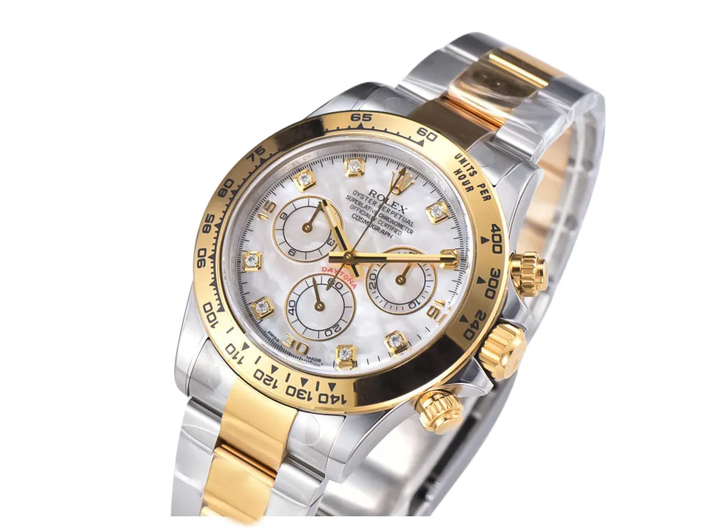 Cosmograph Daytona Two Tone Yellow Gold & Steel with Diamond Mother of Pearl Dial