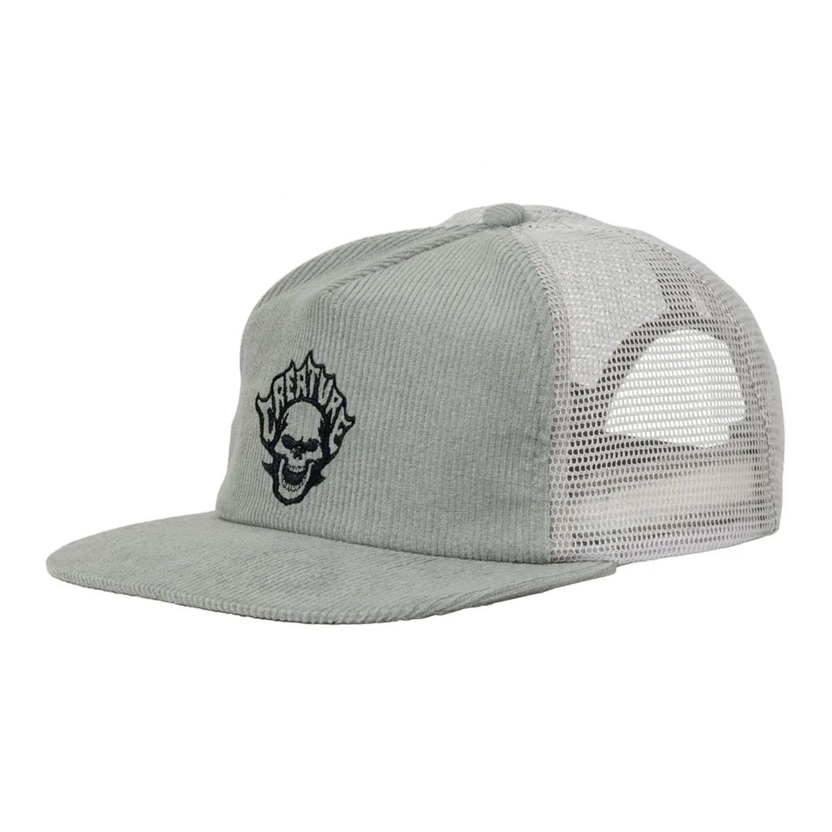 Creature - Bonehead Flame Mesh Trucker Grey