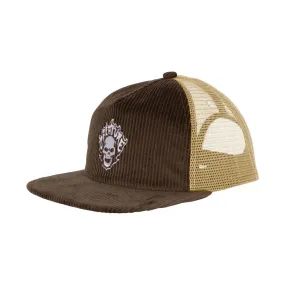 Creature Bonehead Flame Mesh Trucker Mid Profile Hat Brown/Tan