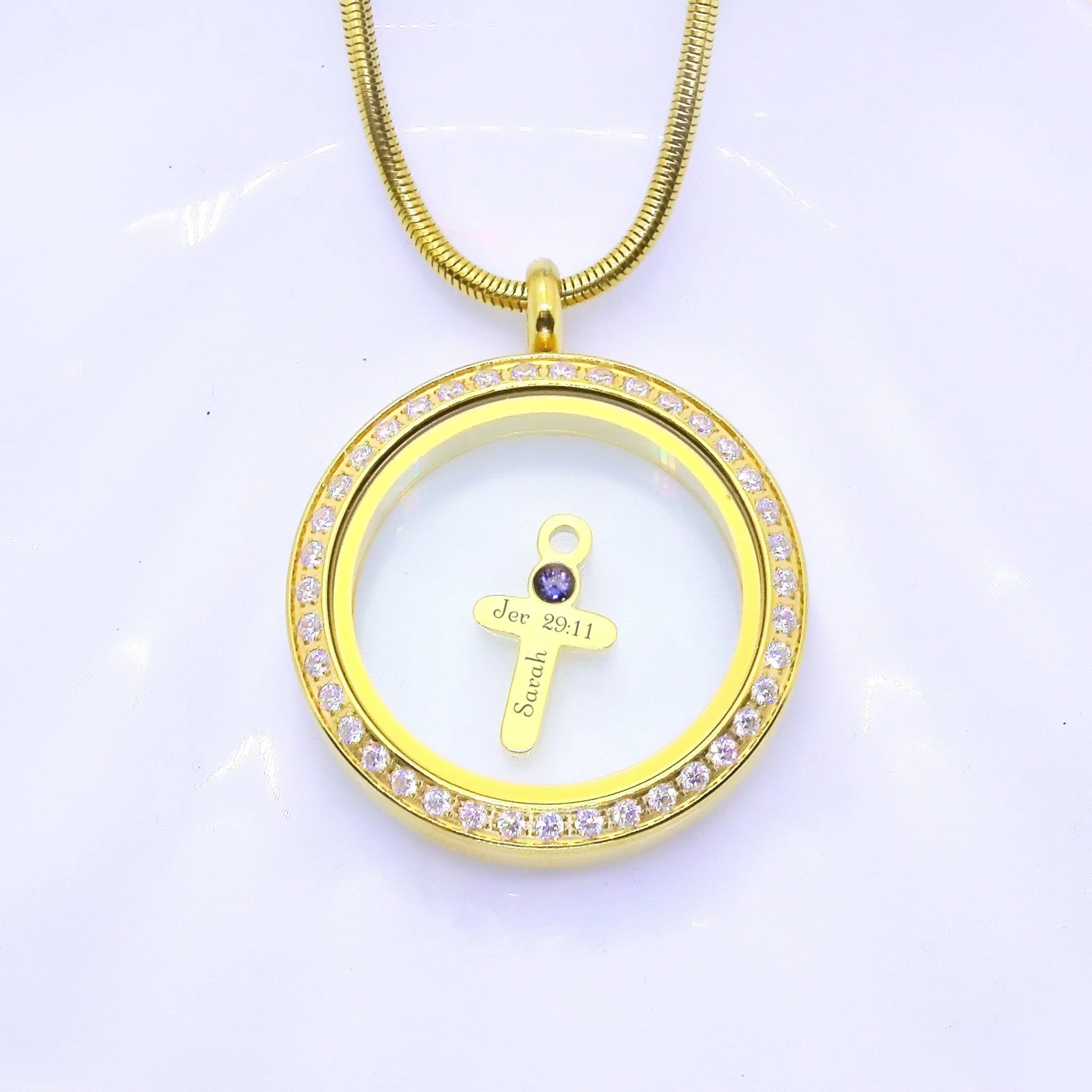 Cross Charm Birthstone for Dream Locket