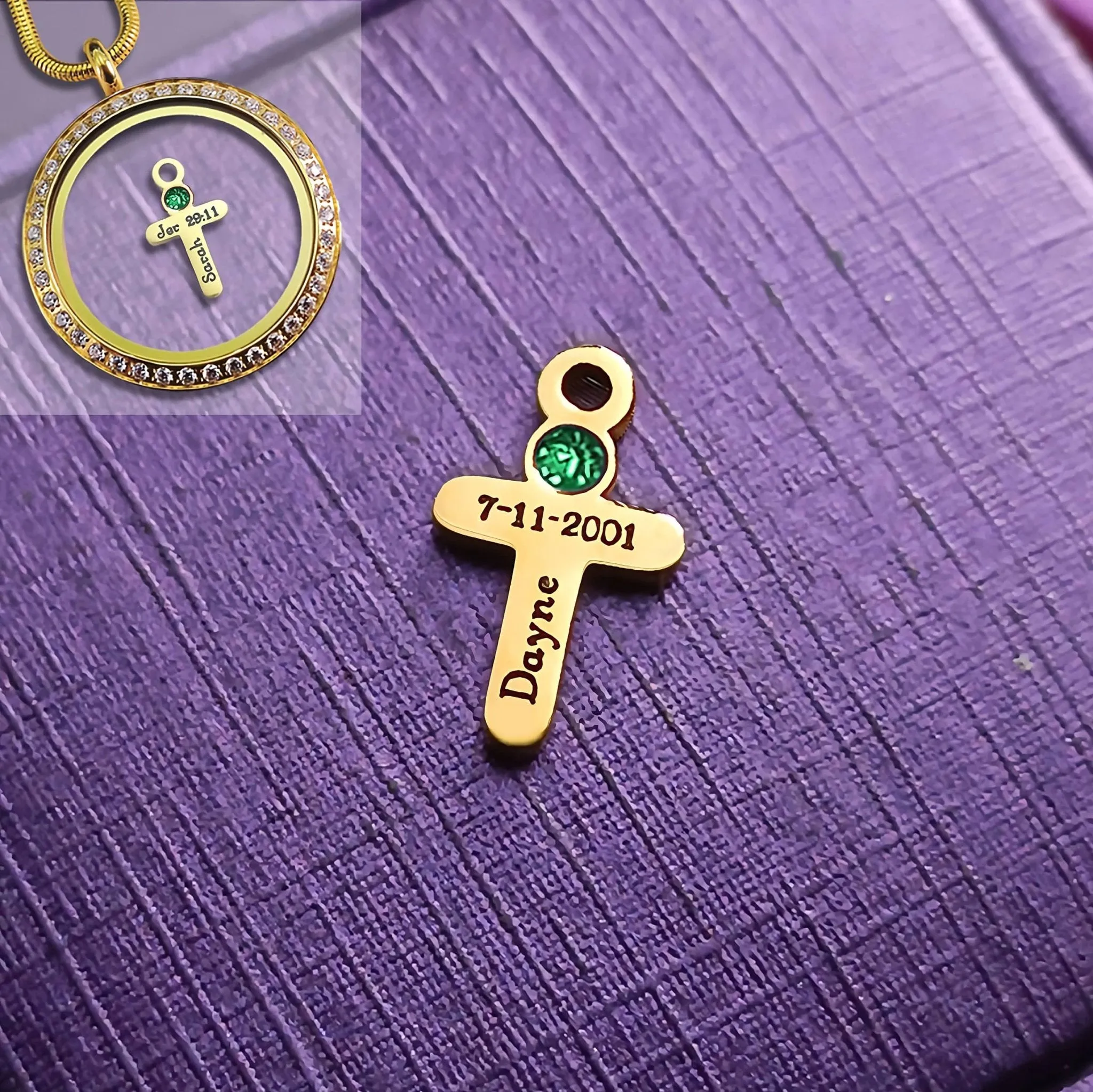Cross Charm Birthstone for Dream Locket