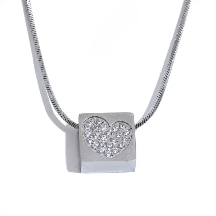 Cubic Zirconia Heart Pendant Necklace