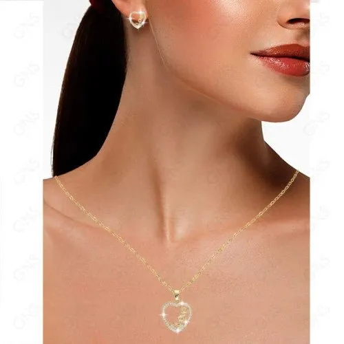 Cubic Zirconia Love In Heart Pendant Necklace