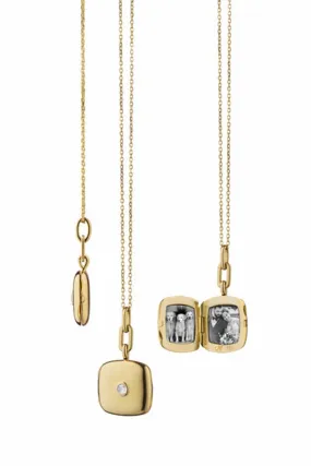 Cushion Viv Locket with Diamond Necklace