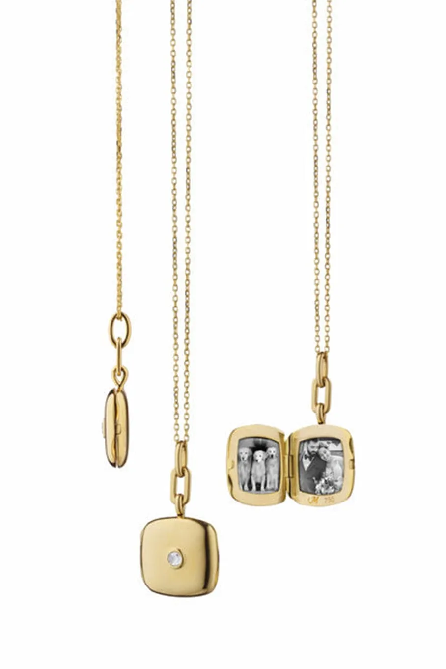 Cushion Viv Locket with Diamond Necklace