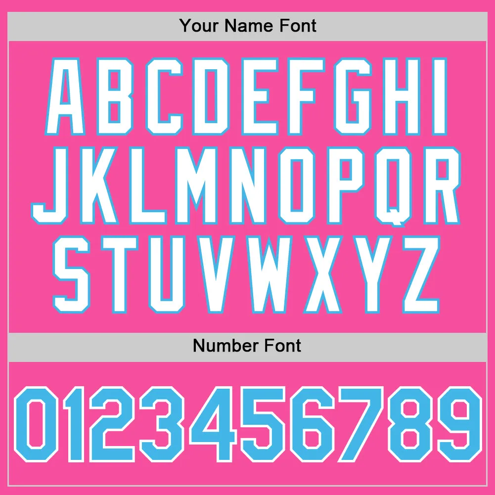 Custom Pink Sky Blue-White 3D Pattern Design Gradient Style Twinkle Star Authentic Baseball Jersey