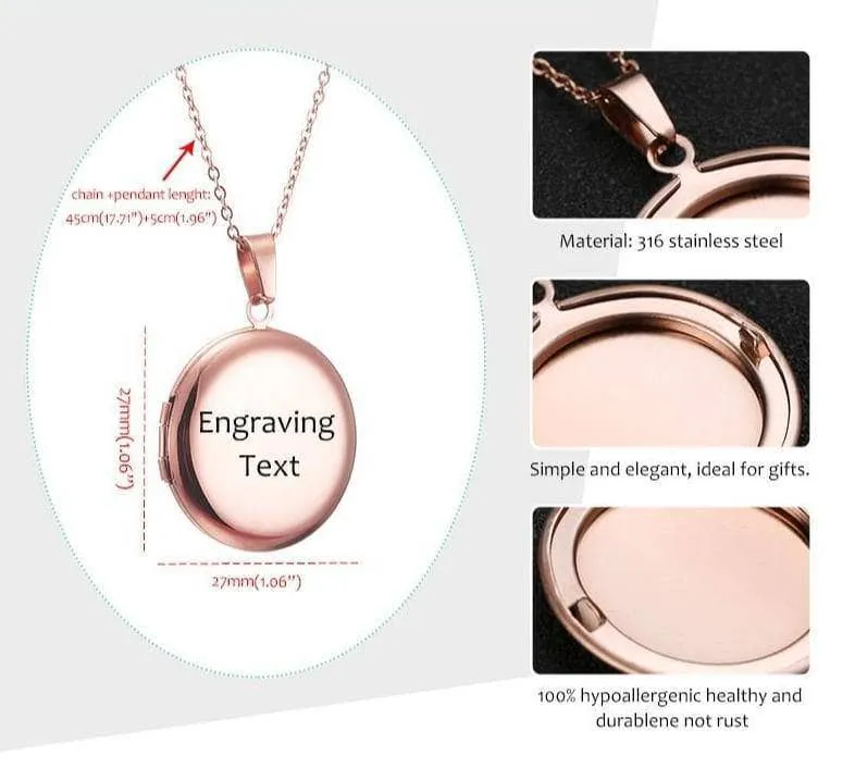 Customized Photo Locket Necklace