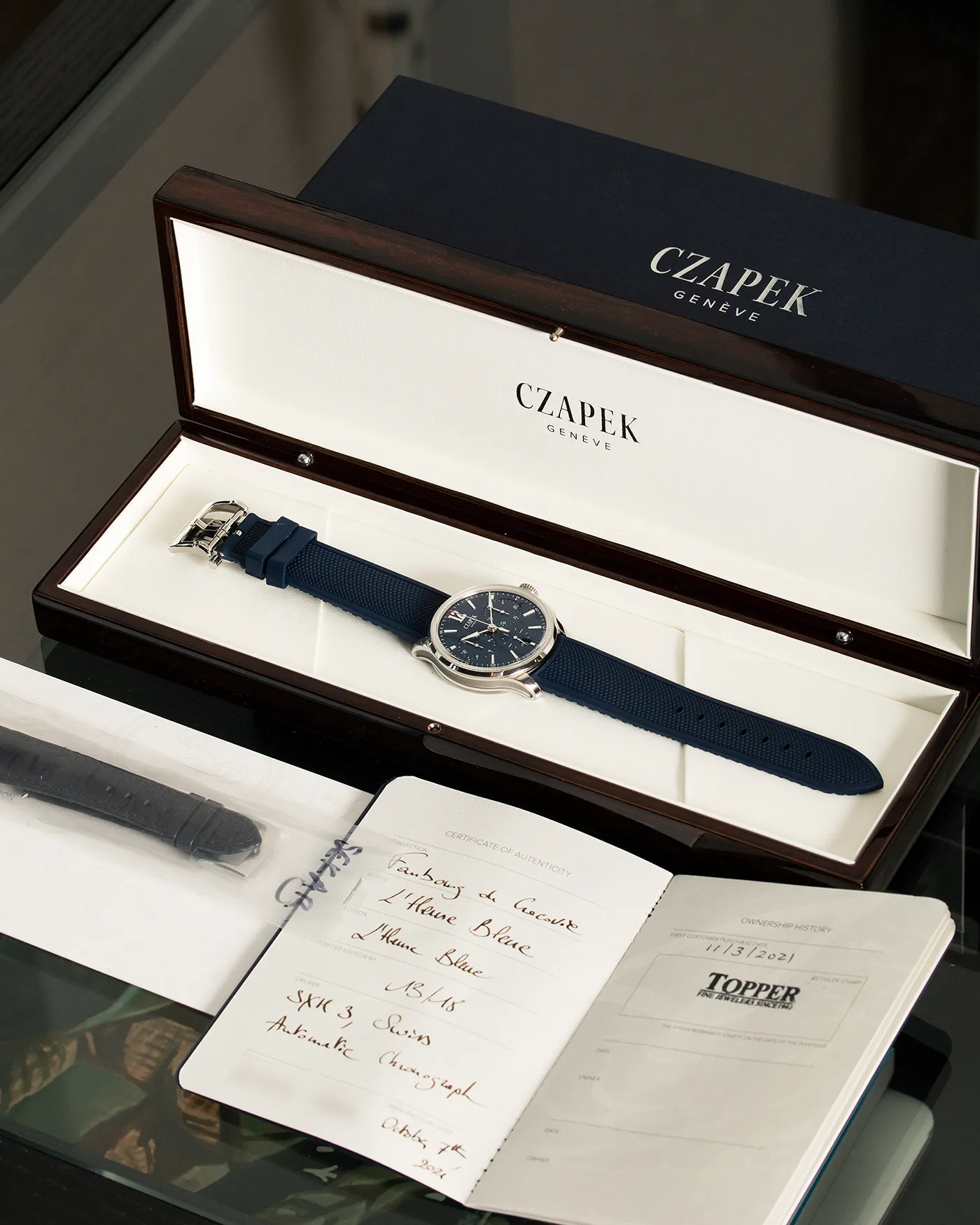 Czapek Faubourg de Cracovie L'Heure Bleu Chronograph