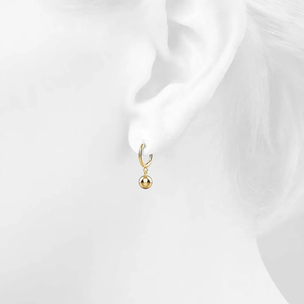 Dangle Ball Gold Layered Earrings