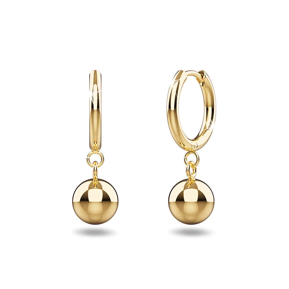Dangle Ball Gold Layered Earrings