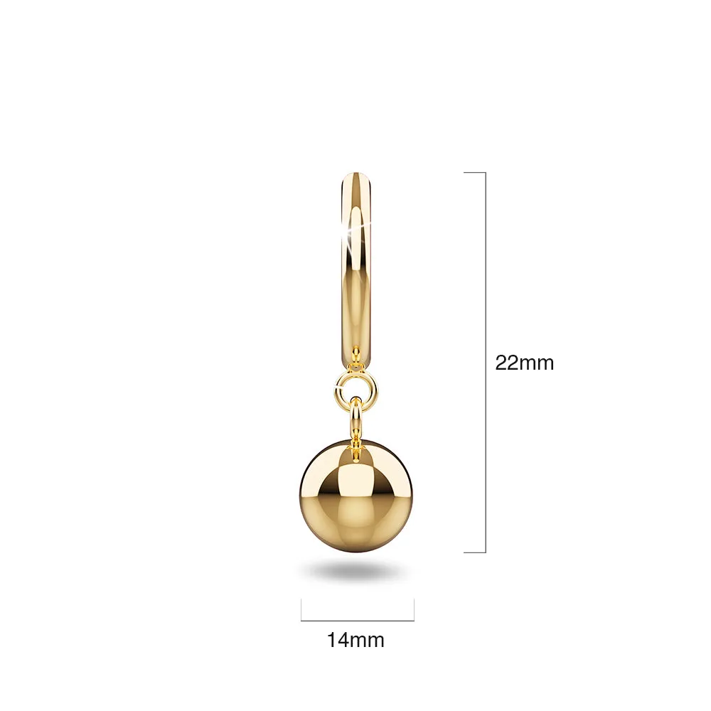 Dangle Ball Gold Layered Earrings