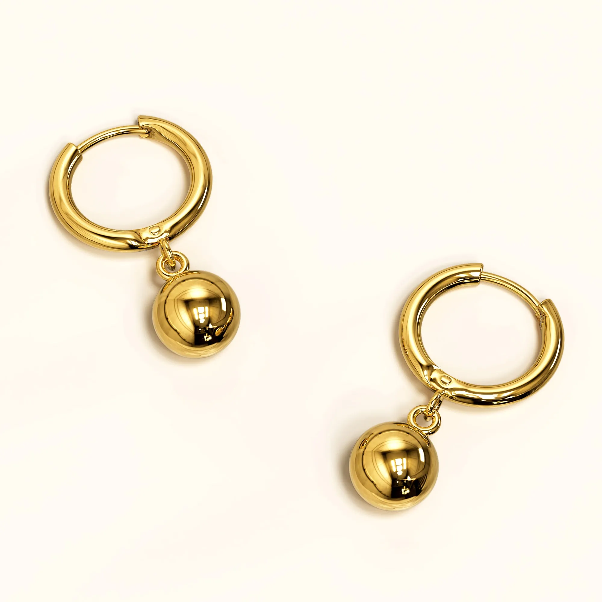 Dangle Ball Gold Layered Earrings
