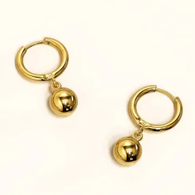 Dangle Ball Gold Layered Earrings