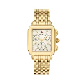 Deco 18K Gold-Plated Diamond Dial Watch, 33mm