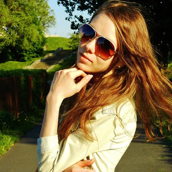 Designer Inspired Large Metal Aviator Sunglasses 1508