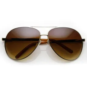 Designer Inspired Large Metal Aviator Sunglasses 1508