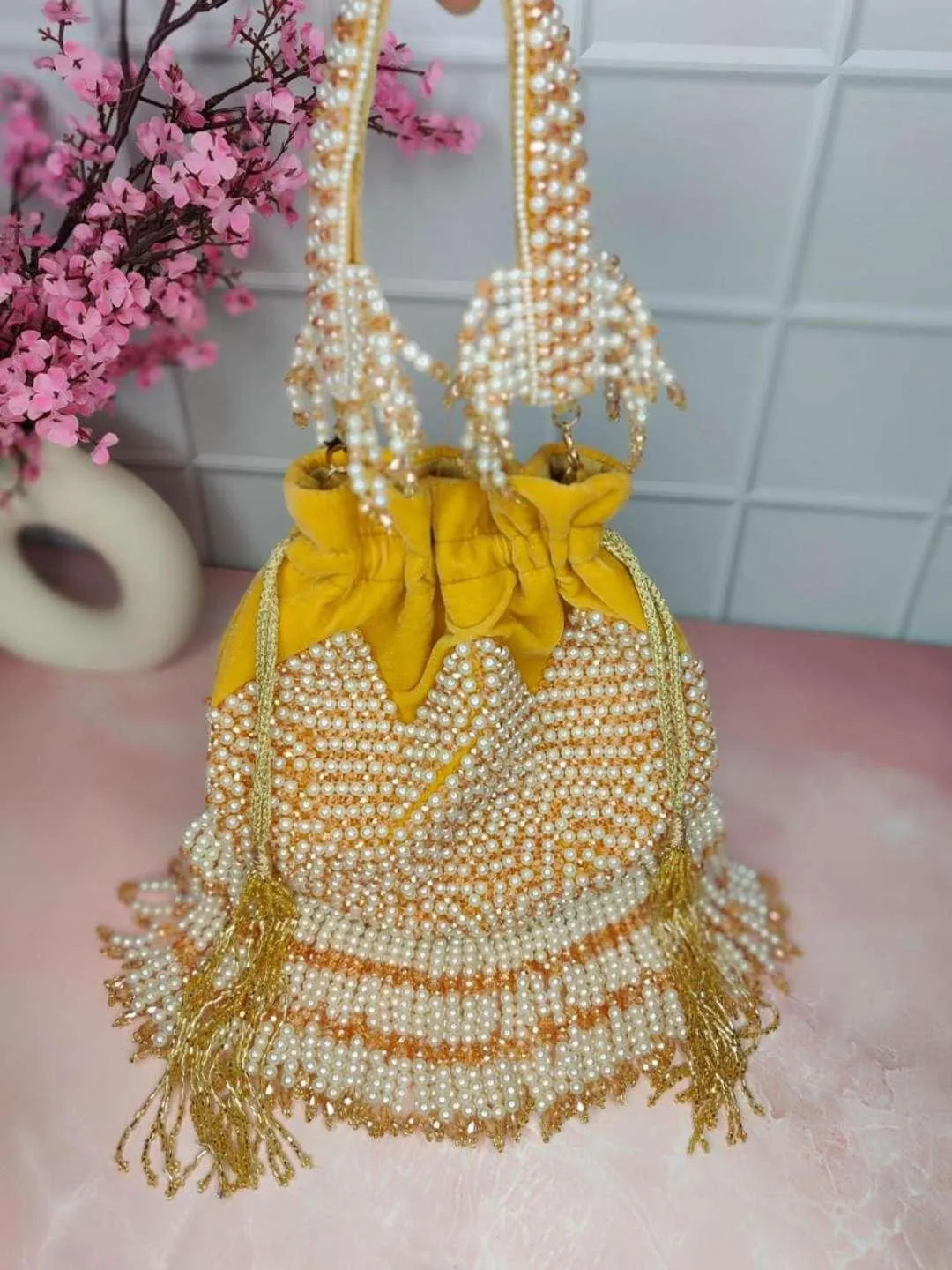 Designer Pearl Tassel Potli