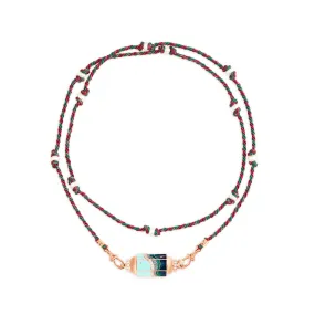 Diamond & Pearl Bead Barrel Prayer Box Locket Necklace