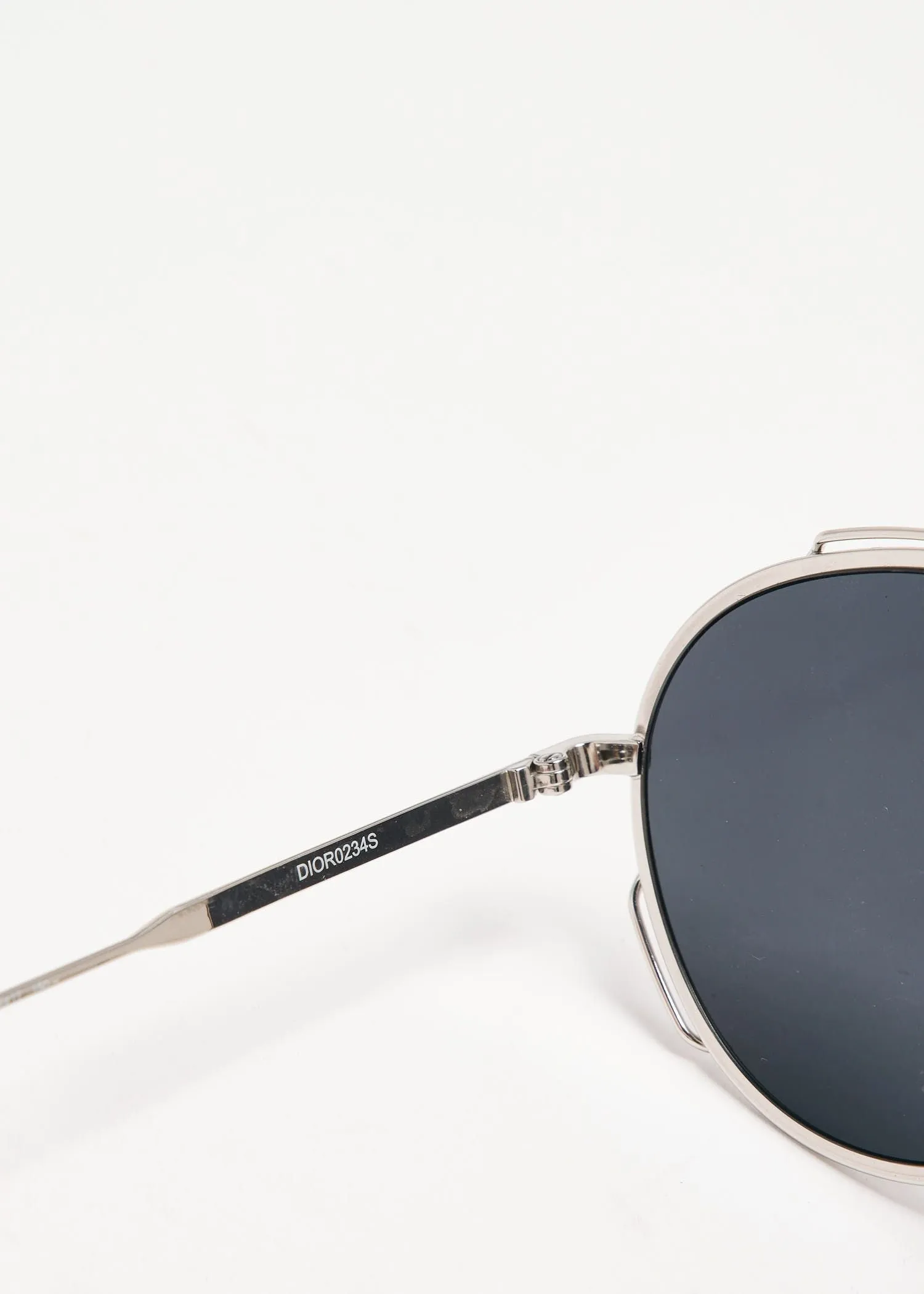 Dior Aviator Round Sunglasses in Silver Metal
