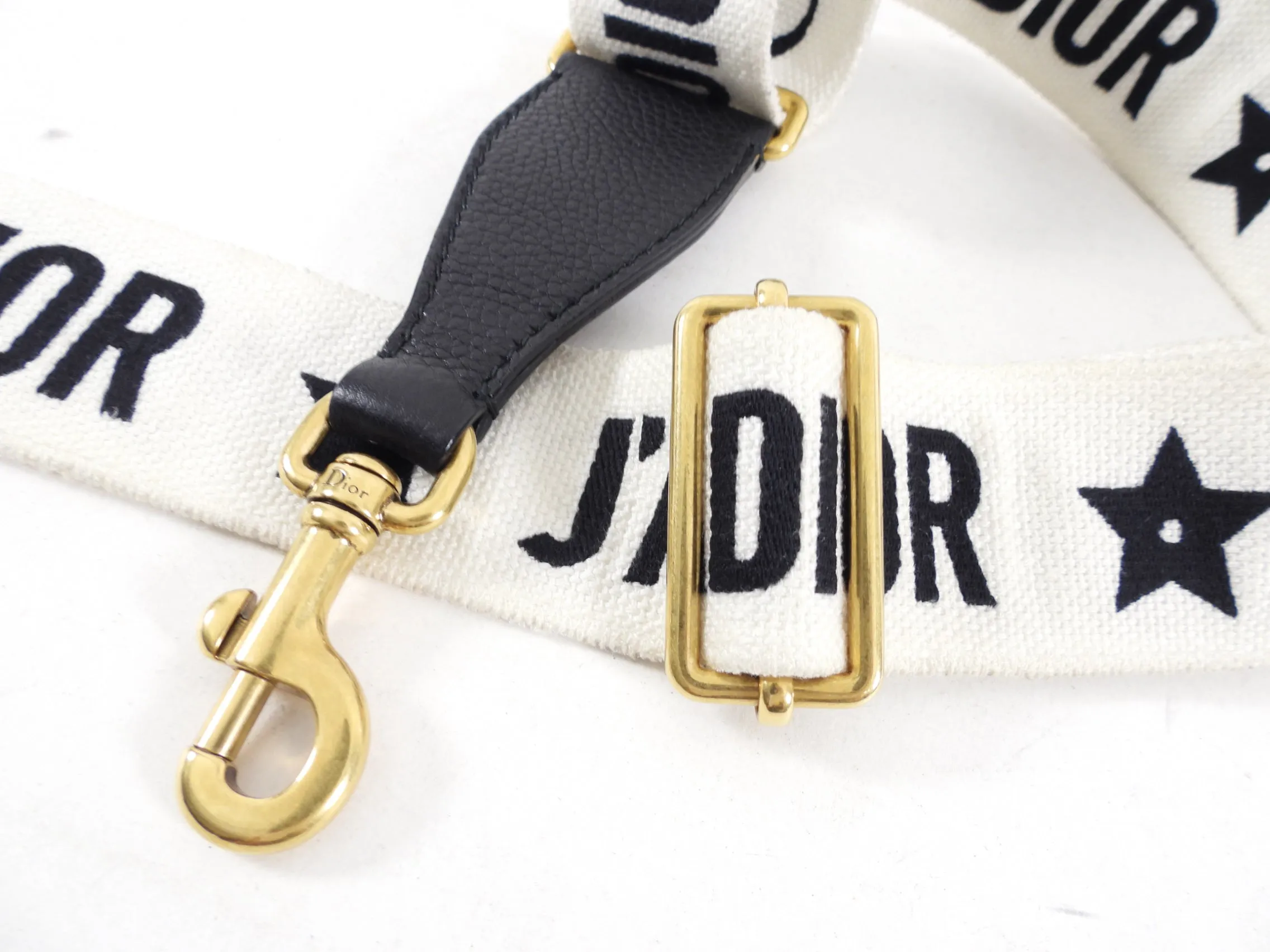Dior J'Adior Wide Logo Black and White Bag Strap