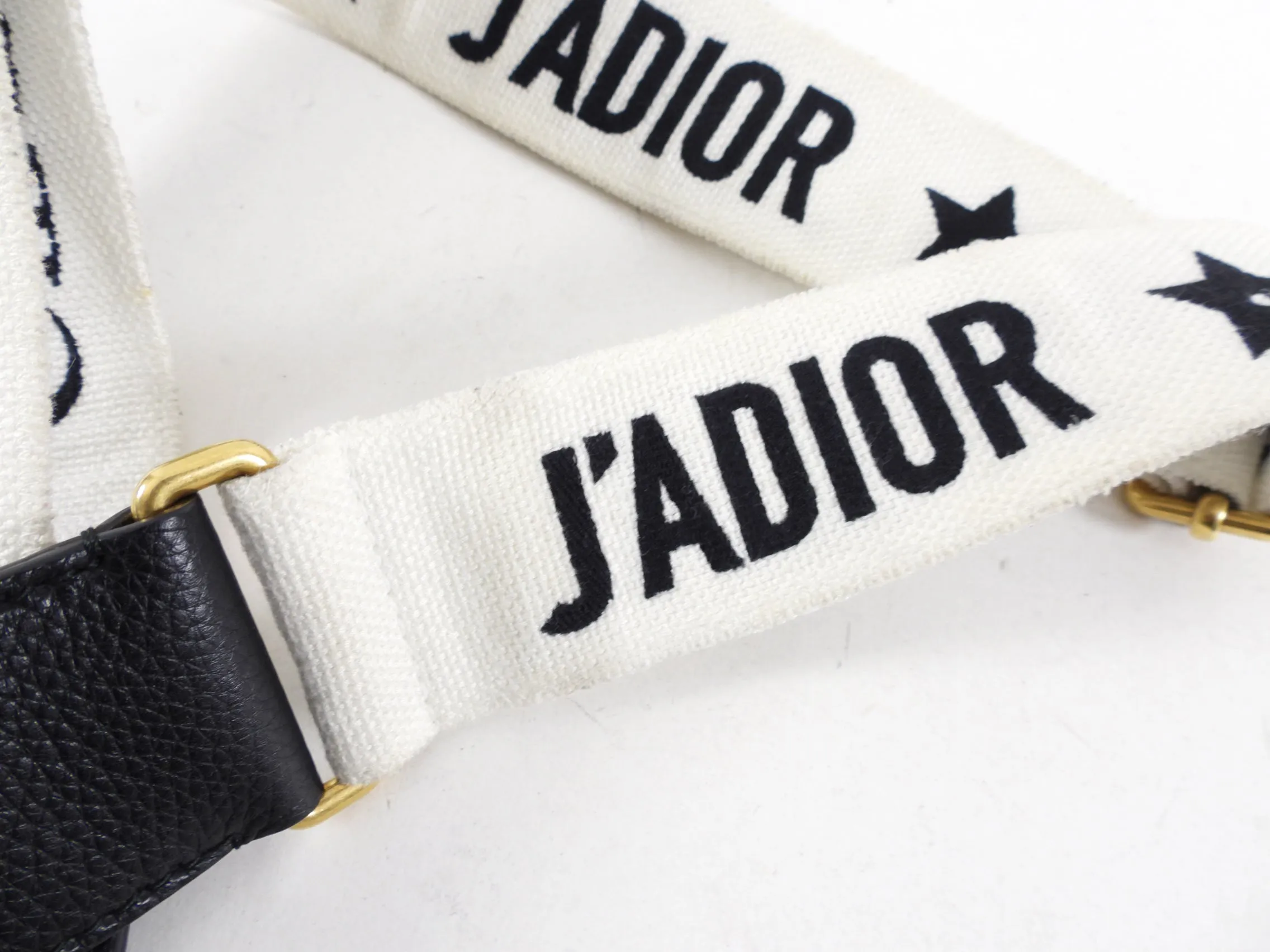 Dior J'Adior Wide Logo Black and White Bag Strap